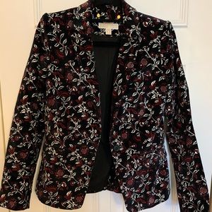 Black and floral print MICHAEL Michael Kors Velvet Blazer in Size 4